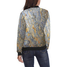 Load image into Gallery viewer, Marbled Abstract All Over Print Bomber Jacket for Women (Model H36)