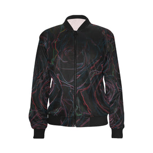 Rose Bouquet Flower Glowing All Over Print Bomber Jacket for Women (Model H36)
