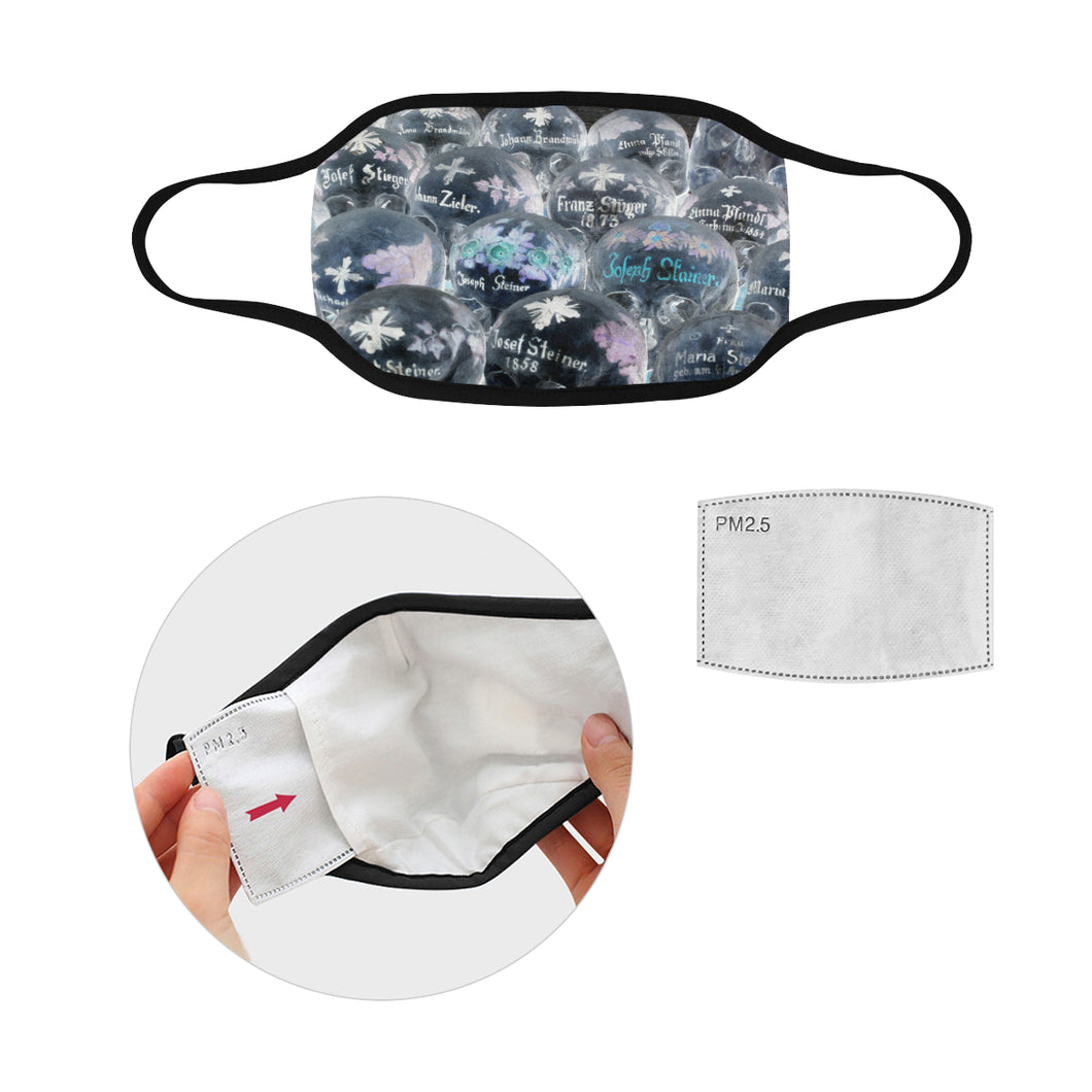 Painted Skulls Negative Mouth Mask in One Piece (2 Filters Included) (Model M02)
