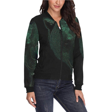 Big Bear Glowing All Over Print Bomber Jacket for Women (Model H36)