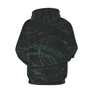 Abstract Circles Glowing All Over Print Hoodie for Men/Large Size (USA Size) (Model H13)