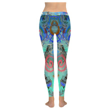 Load image into Gallery viewer, Graffiti Abstract Aqua Low Rise Leggings (Invisible Stitch) (Model L05)