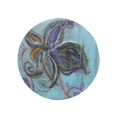 Graffiti Flower Blue 32 Inch Spare Tire Cover