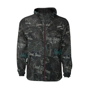 Painted Skulls Glowing All Over Print Quilted Windbreaker for Men (Model H35)
