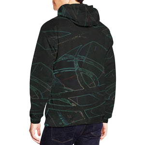 Abstract Circles Glowing All Over Print Hoodie for Men/Large Size (USA Size) (Model H13)