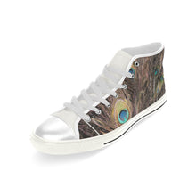 Load image into Gallery viewer, Peacock Feathers Men’s Classic High Top Canvas Shoes (Model 017)