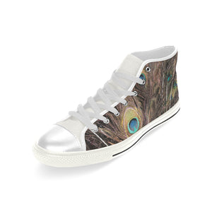 Peacock Feathers Men’s Classic High Top Canvas Shoes (Model 017)