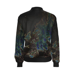 Feathery Flames Glowing All Over Print Bomber Jacket for Women (Model H36)