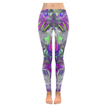Load image into Gallery viewer, Graffiti Abstract Purple Low Rise Leggings (Invisible Stitch) (Model L05)