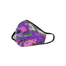 Load image into Gallery viewer, Abstract Squares Purple Mouth Mask in One Piece (2 Filters Included) (Model M02)