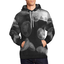 Load image into Gallery viewer, Jellyfish Black and White All Over Print Hoodie for Men/Large Size (USA Size) (Model H13)