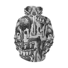 Load image into Gallery viewer, Complex Graffiti Black and White All Over Print Hoodie for Men/Large Size (USA Size) (Model H13)
