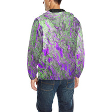 Load image into Gallery viewer, Marbled Abstract Purple All Over Print Quilted Windbreaker for Men (Model H35)