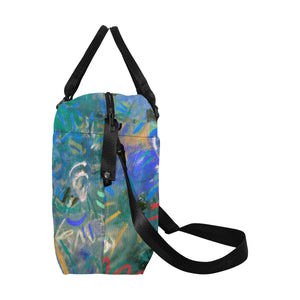 Graffiti Abstract Blue Large Capacity Duffle Bag (Model 1715)