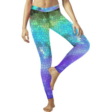 Load image into Gallery viewer, Splash of Color Reverse Mosaic Low Rise Leggings (Invisible Stitch) (Model L05)