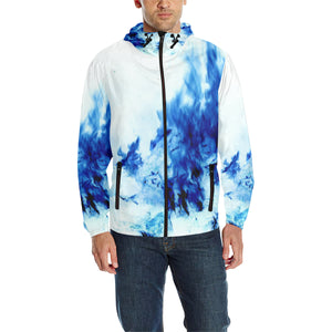 Feathery Flames Negative All Over Print Quilted Windbreaker for Men (Model H35)