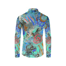 Load image into Gallery viewer, Graffiti Abstract Aqua Men&#39;s All Over Print Casual Dress Shirt (Model T61)