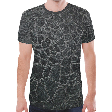 Crackle Black New All Over Print T-shirt for Men (Model T45)