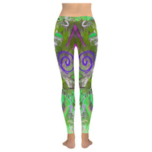 Load image into Gallery viewer, Graffiti Abstract Green Low Rise Leggings (Invisible Stitch) (Model L05)