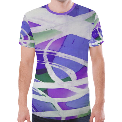 Abstract Circles Purple New All Over Print T-shirt for Men (Model T45)
