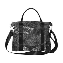 Load image into Gallery viewer, Dark Paisley Black and White Large Capacity Duffle Bag (Model 1715)