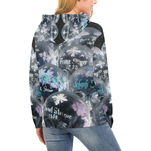 Painted Skulls Negative All Over Print Hoodie for Women (USA Size) (Model H13)