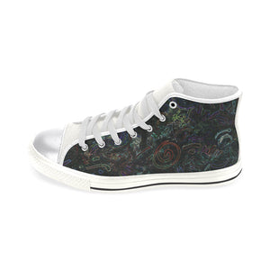 Graffiti Abstract Glowing Women's Classic High Top Canvas Shoes (Model 017)