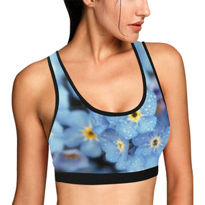 Forget Me Not Flower Women's All Over Print Sports Bra (Model T52)