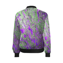 Load image into Gallery viewer, Marbled Abstract Purple All Over Print Bomber Jacket for Women (Model H36)