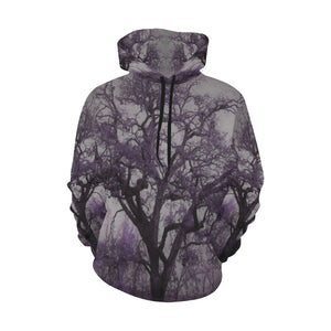 Spooky Tree Purple All Over Print Hoodie for Women (USA Size) (Model H13)
