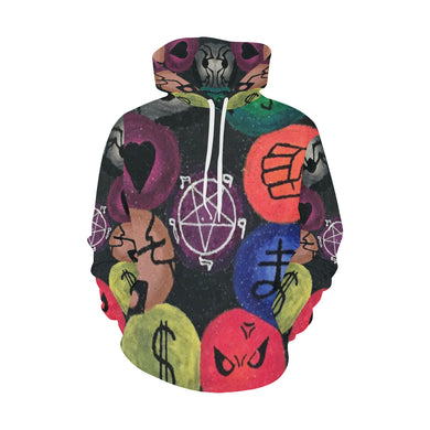 Dante's Inferno All Over Print Hoodie for Women (USA Size) (Model H13)