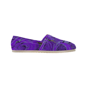 Rose Bouquet Flower Purple Unisex Classic Canvas Slip-On (Model 1206)