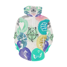 Load image into Gallery viewer, Dante&#39;s Inferno Negative All Over Print Hoodie for Women (USA Size) (Model H13)