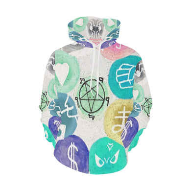 Dante's Inferno Negative All Over Print Hoodie for Women (USA Size) (Model H13)