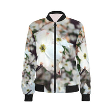 Load image into Gallery viewer, Arkansas Dogwood Flower All Over Print Bomber Jacket for Women (Model H36)