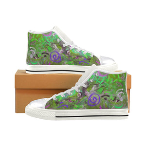 Graffiti Abstract Green Women's Classic High Top Canvas Shoes (Model 017)