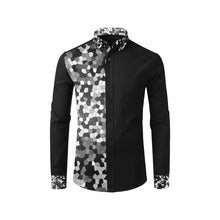 Load image into Gallery viewer, Holiday Paisley Black and White Mosaic Men&#39;s All Over Print Casual Dress Shirt (Model T61)