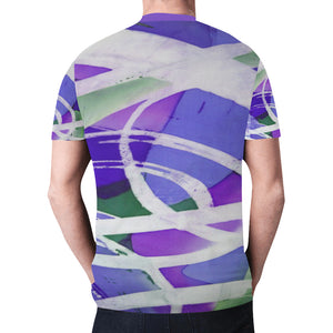 Abstract Circles Purple New All Over Print T-shirt for Men (Model T45)