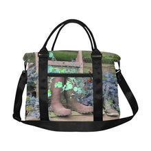 Load image into Gallery viewer, Blooming Boots Flower Blue Large Capacity Duffle Bag (Model 1715)