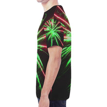 Load image into Gallery viewer, Fireworks Star Green New All Over Print T-shirt for Men (Model T45)