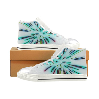 Fireworks Burst Negative Women's Classic High Top Canvas Shoes (Model 017)