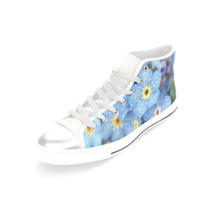 Forget Me Not Flower Women's Classic High Top Canvas Shoes (Model 017)