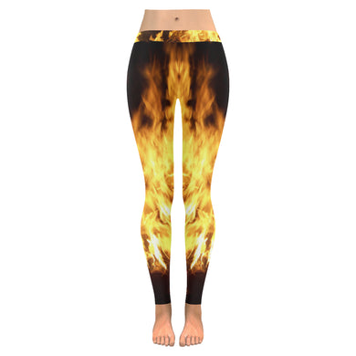 Feathery Flames Low Rise Leggings (Invisible Stitch) (Model L05)