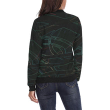 Load image into Gallery viewer, Abstract Circles Glowing All Over Print Bomber Jacket for Women (Model H36)