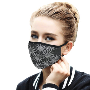 Sunny Turquoise Black and White Mouth Mask in One Piece (Model M02)