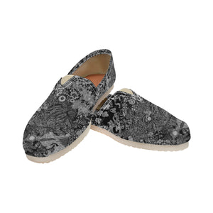 Perfectly Paisley Black and White Unisex Classic Canvas Slip-On (Model 1206)