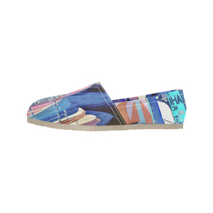 Surfboards Blue Unisex Classic Canvas Slip-On (Model 1206)