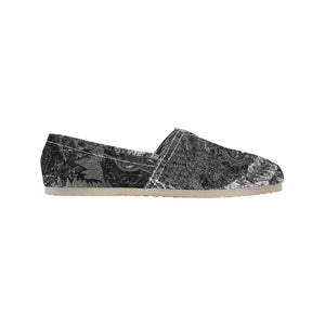 Cresent Paisley Black and White Unisex Classic Canvas Slip-On (Model 1206)