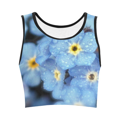 Forget Me Not Flower Women's Crop Top (Model T42)