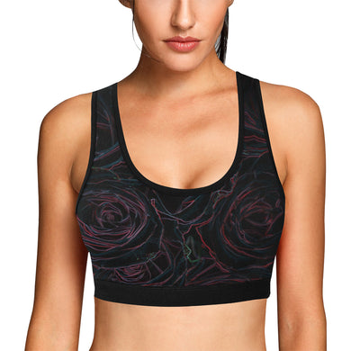 Rose Bouquet Flower Glowing Women's All Over Print Sports Bra (Model T52)